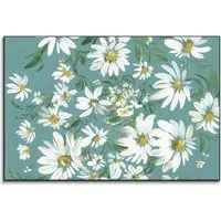 Shelby Kregel White Flower Art Print - Blue