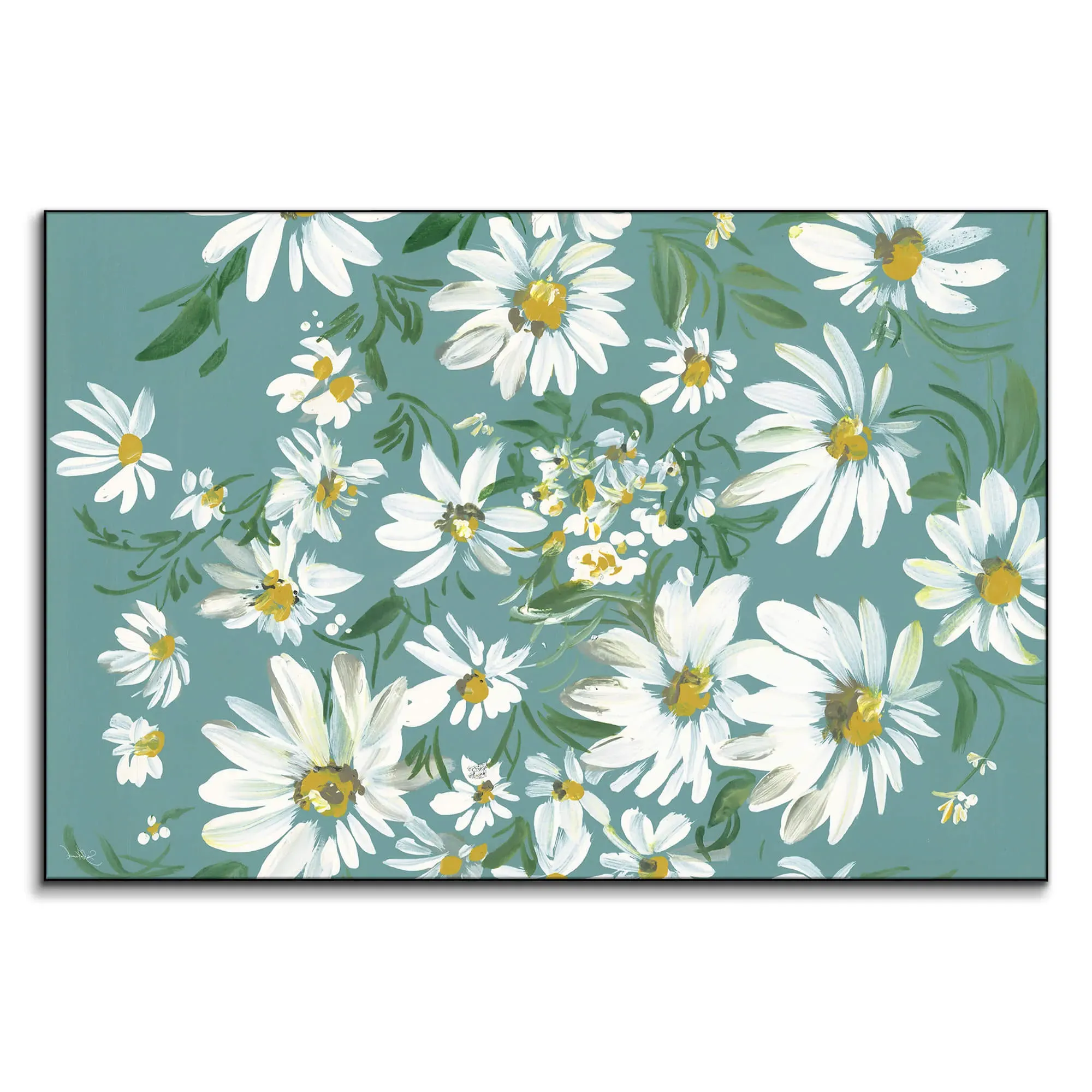 Shelby Kregel White Flower Art Print - Blue image