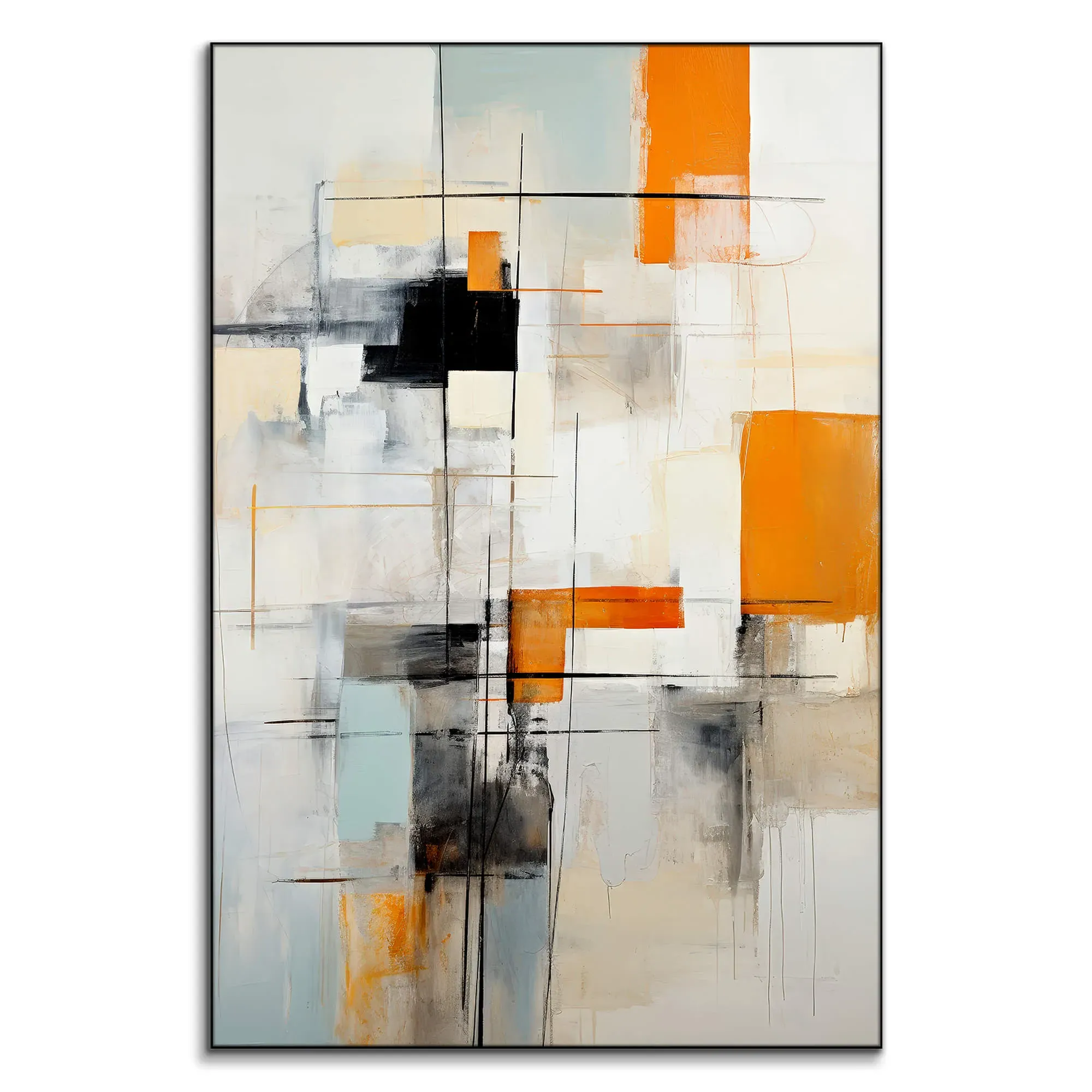 Tic Tac Toe Abstract Wall Art - Orange image