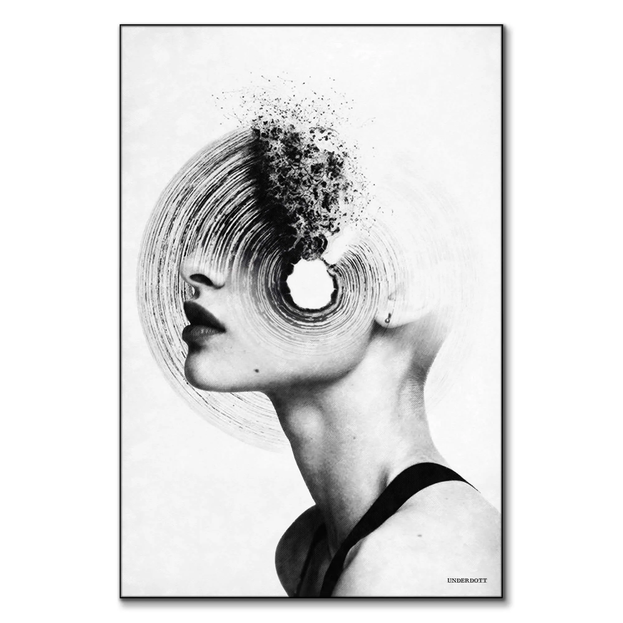 Going Round in Circles Wall Art Print - Black and White image