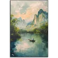 Tranquil Lake Wall Art - Green
