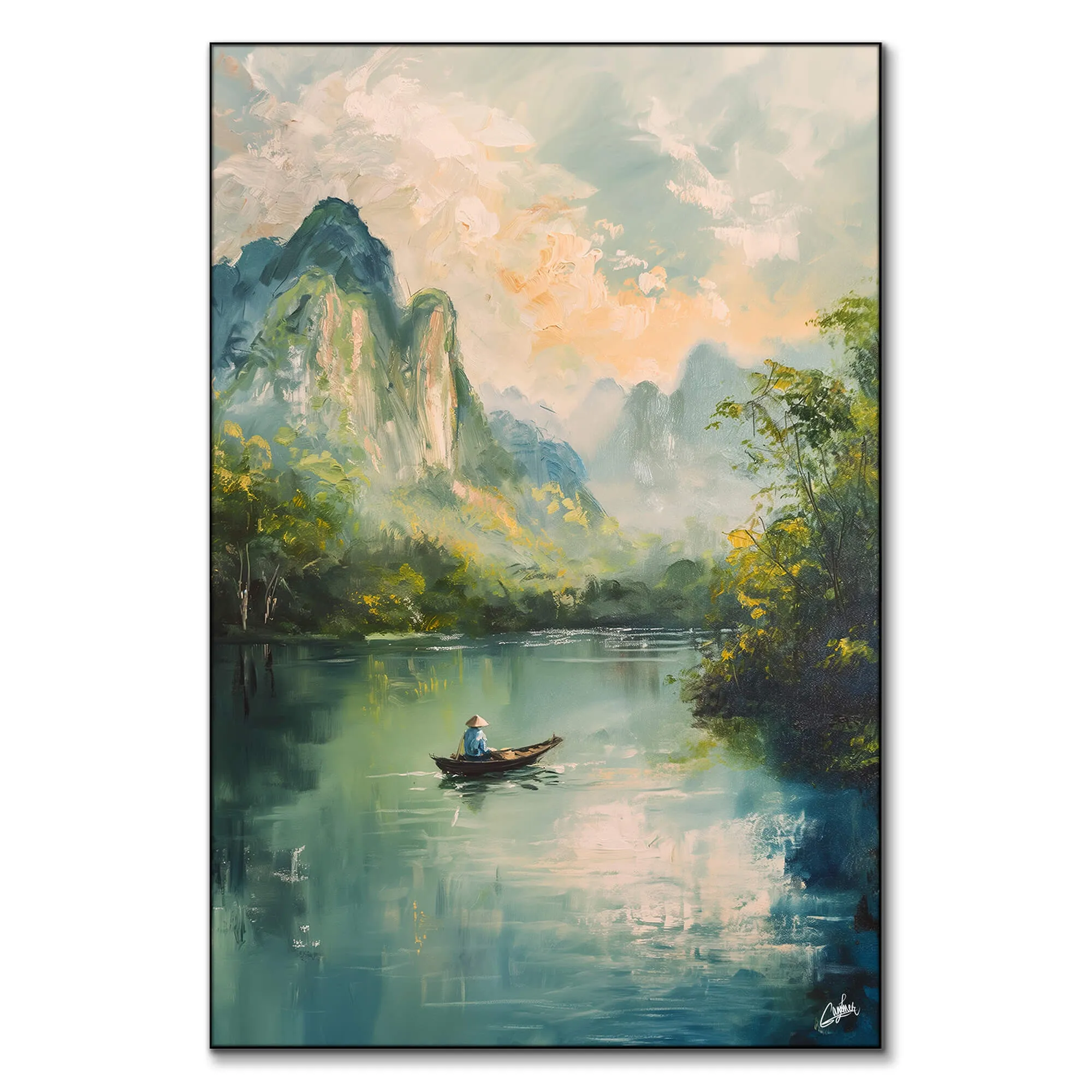 Tranquil Lake Wall Art - Green image
