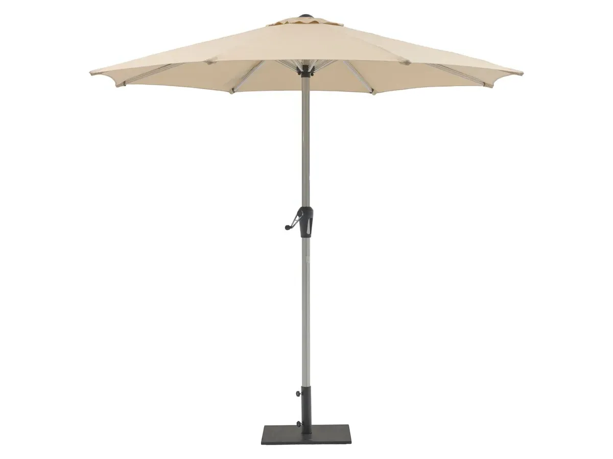2.5m Round Parasol with Crank Handle - Sand, Brushed Aluminium product