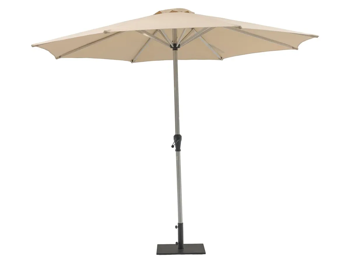 3.5m Round Crank Handle Parasol - Sand, Brushed Aluminium product