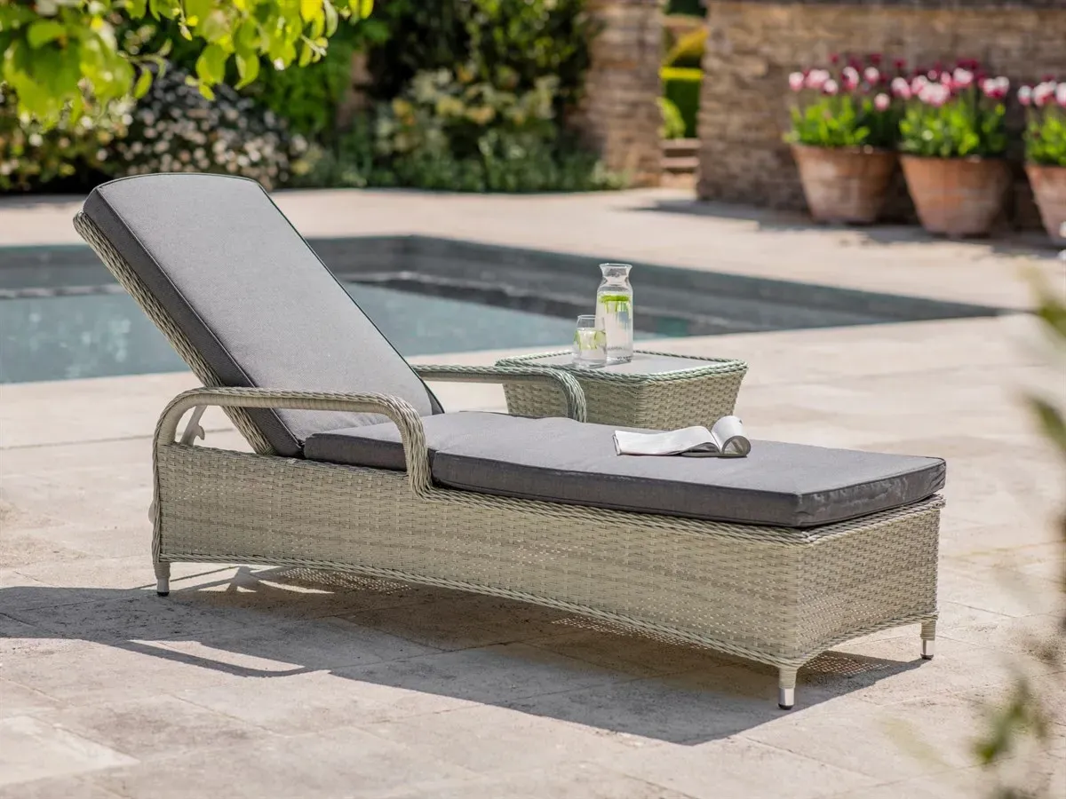 Cherington Cloud Rattan Lounger with Side Table product