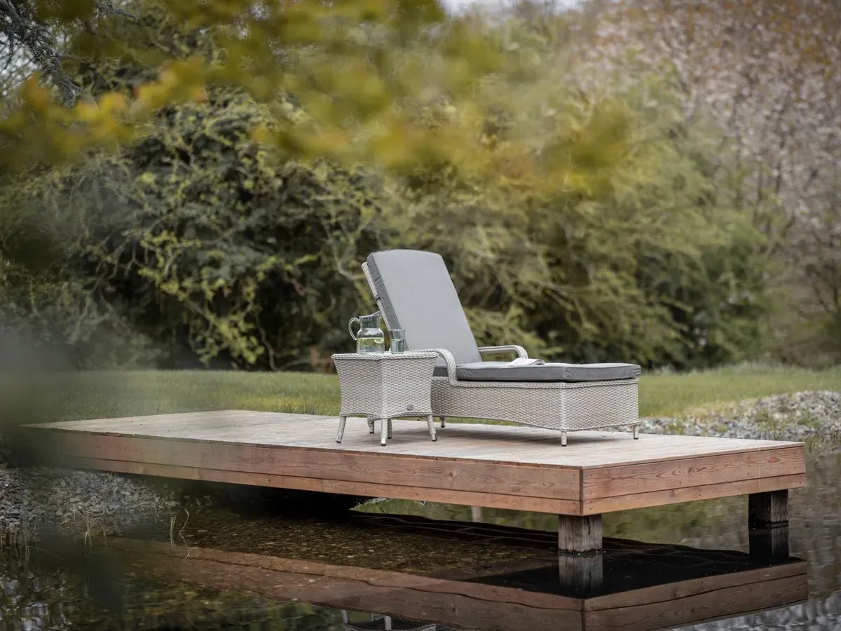 Cherington Rattan Lounger with Side Table - Nutmeg product