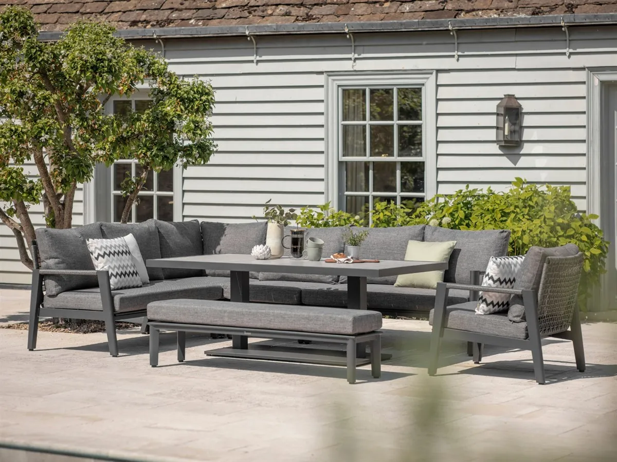 Geneva L-Shape Sofa Set with Adjustable Height Table product