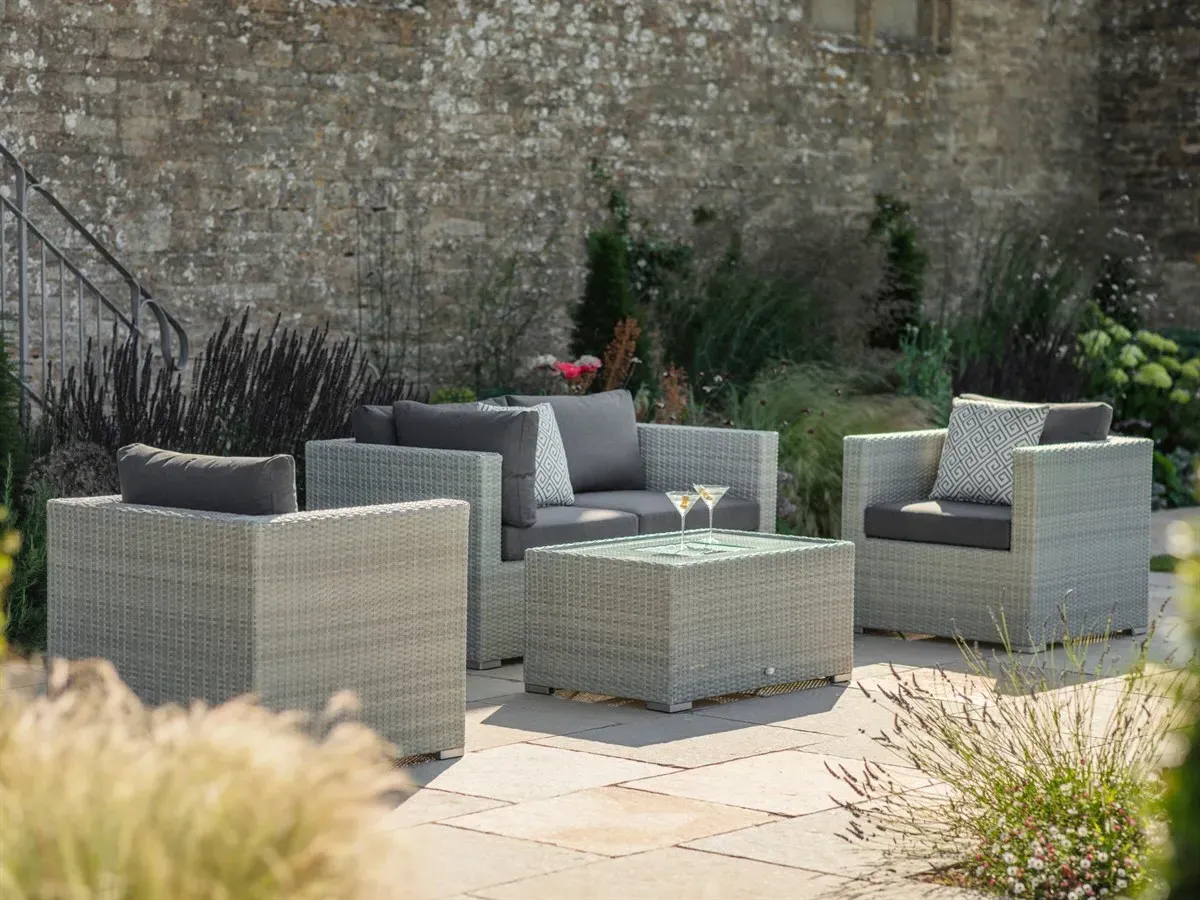 Kingscote Cloud Rattan 2-Seater Sofa Set with Ice Bucket Table & Armchairs product