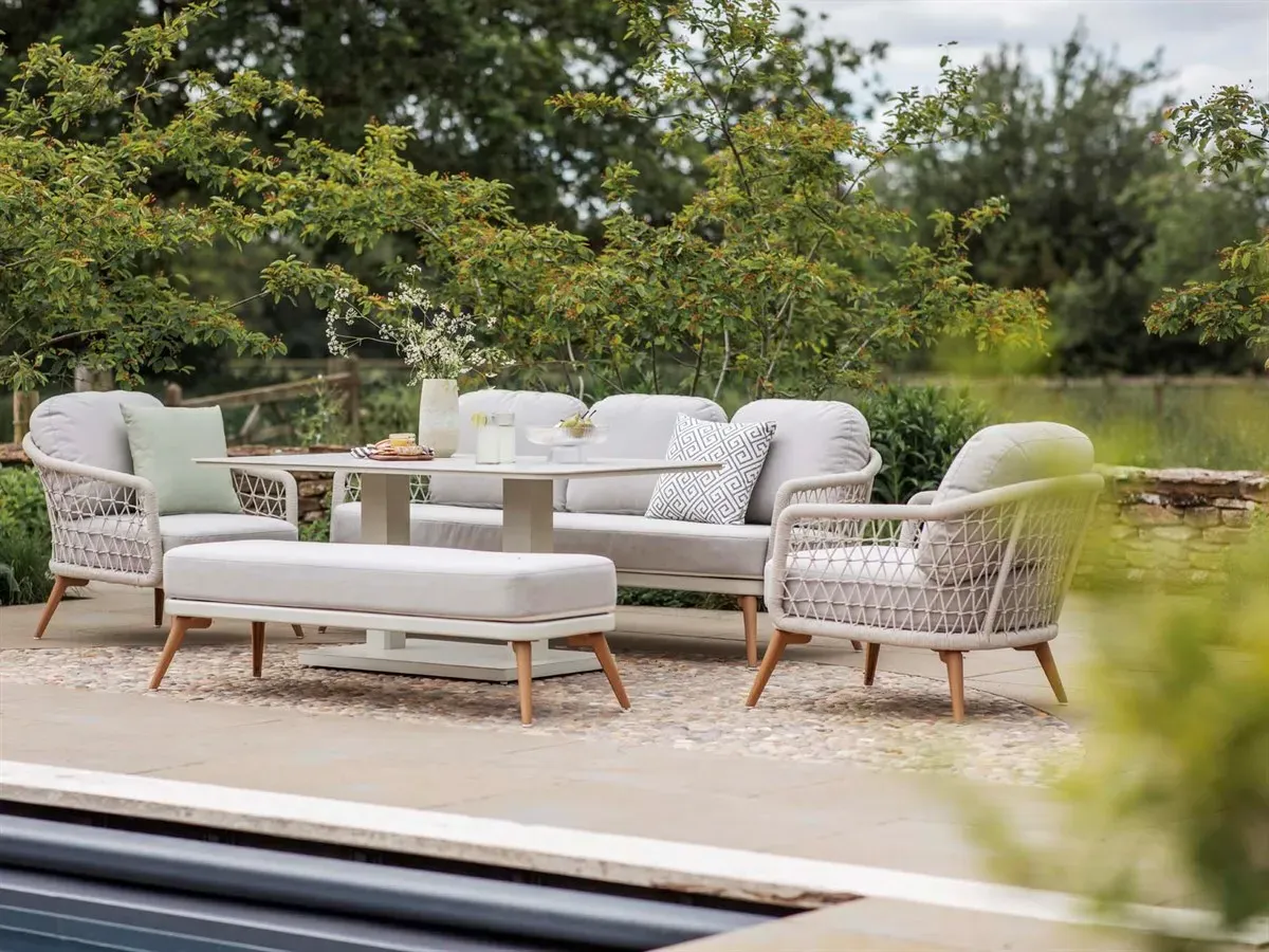 Malmo 3-Seater Sofa Set with Piston Table & Bench - Ivory product