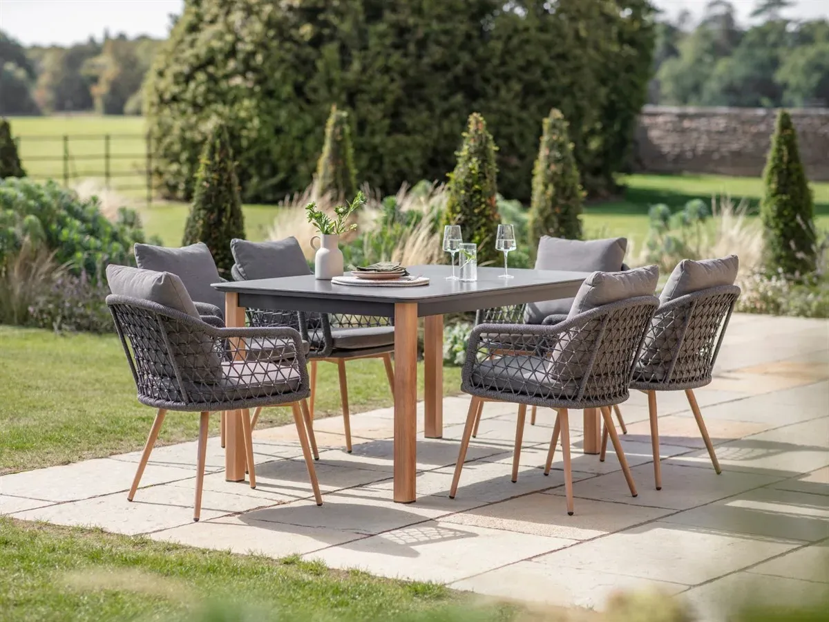 Malmo 6-Seater Rectangle Outdoor Dining Set - Charcoal product