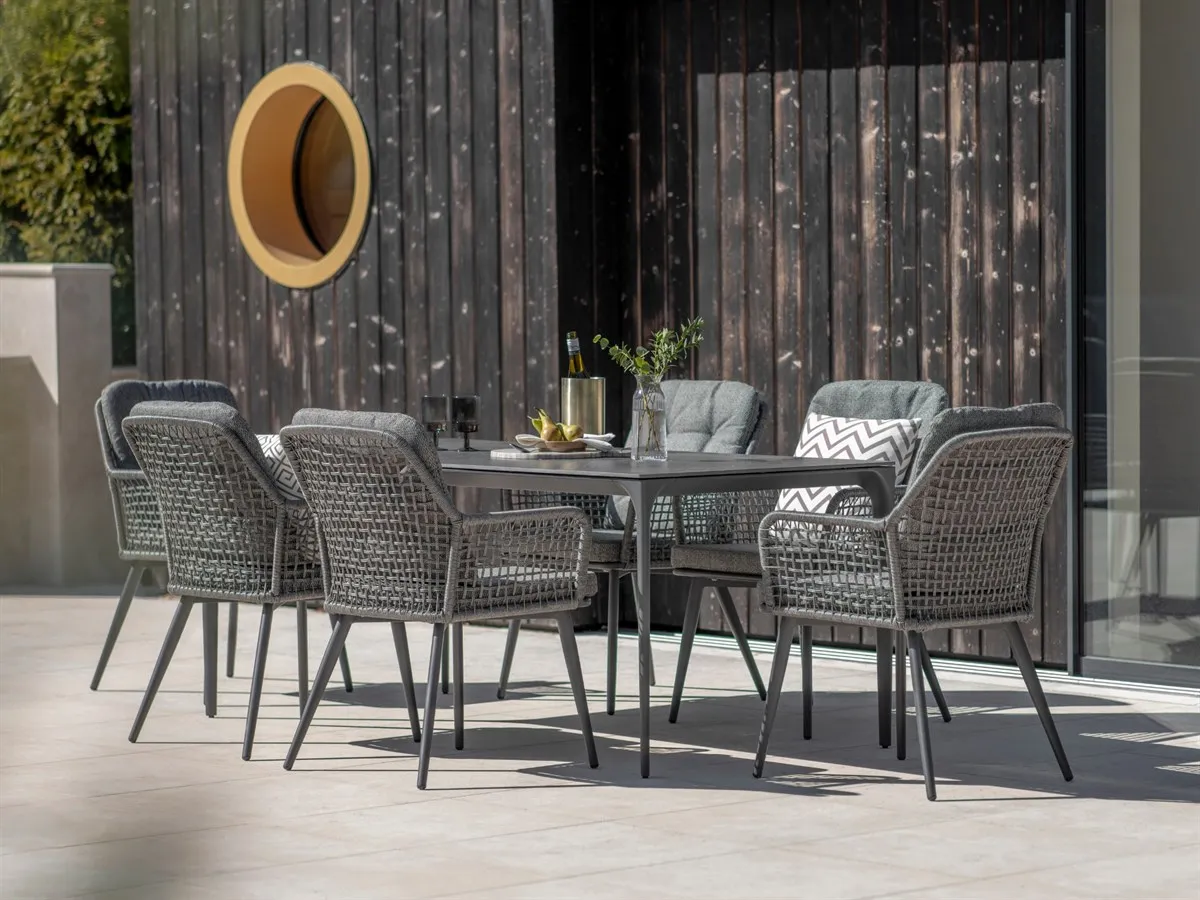 Oregon 6-Seater Rectangle Dining Set - Black Truffle product