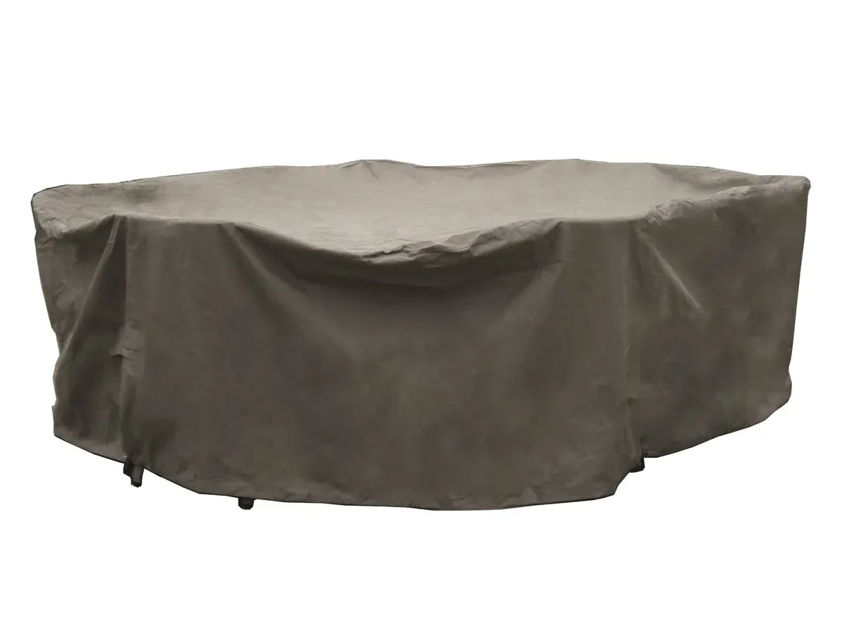Rattan Elliptical Table Set Cover - Khaki, Polyester product