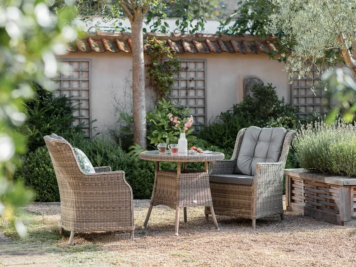 Sahara Rattan Hi-Back Bistro Table Set - Latte product