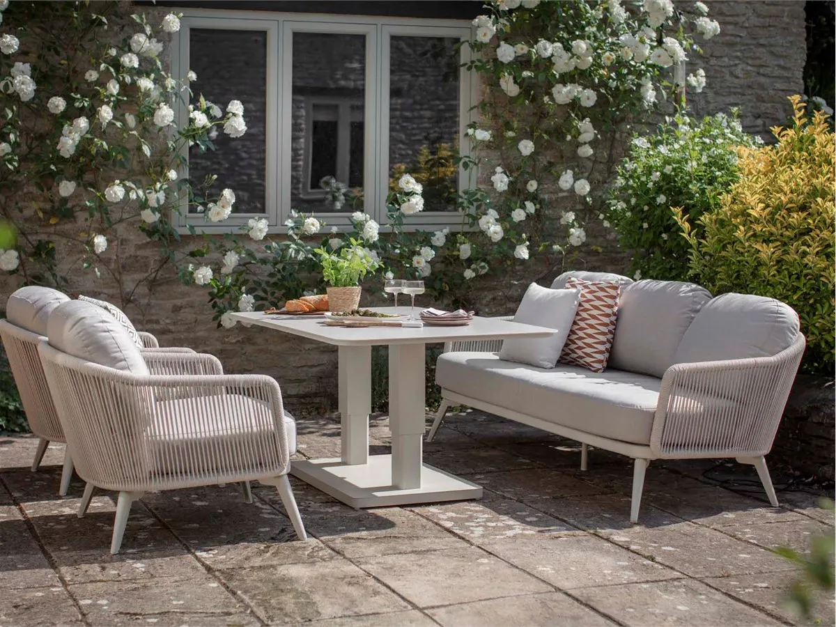 Stockholm 3-Seater Sofa Set with Adjustable Table & Bench - Ivory product