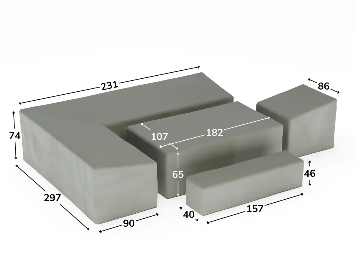 Tuscan & San Marino Large Sofa Firepit Table Set Cover - Grey product