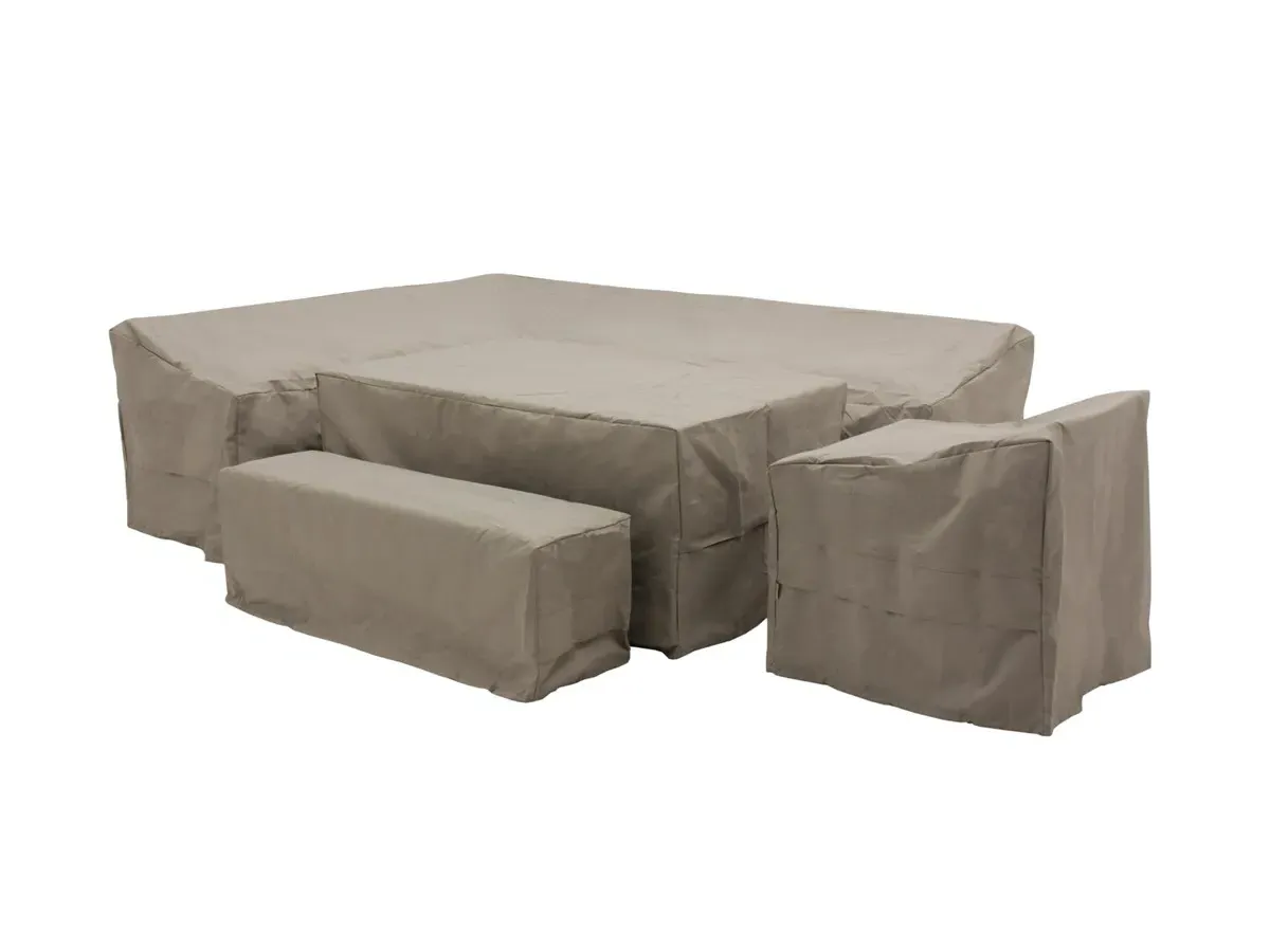 Wisley L-Shaped Sofa Cover Set Long Left - Khaki, Polyester product