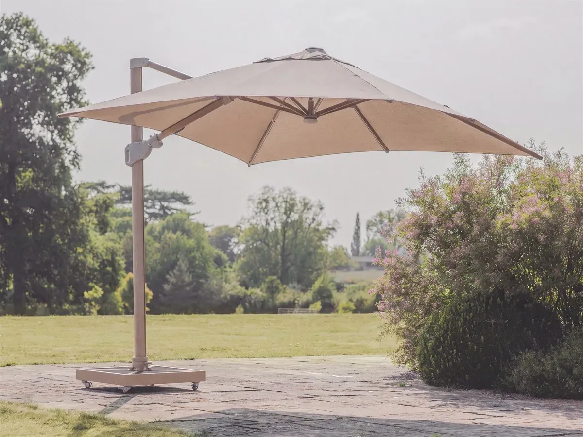 York 3x3m Cantilever Parasol with LED Lights - Greige product