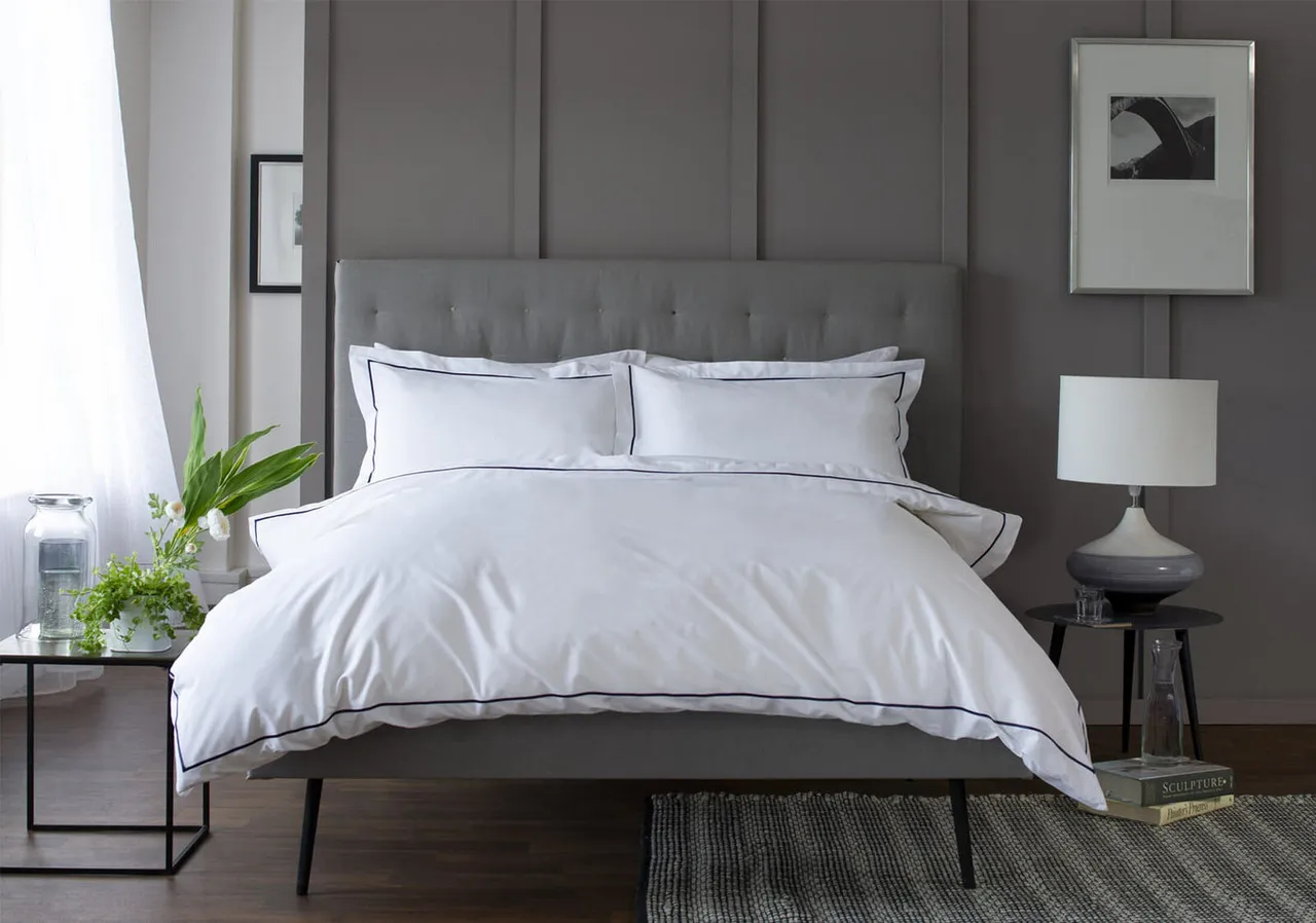 Double Bed Linen Set - Blue, Cotton