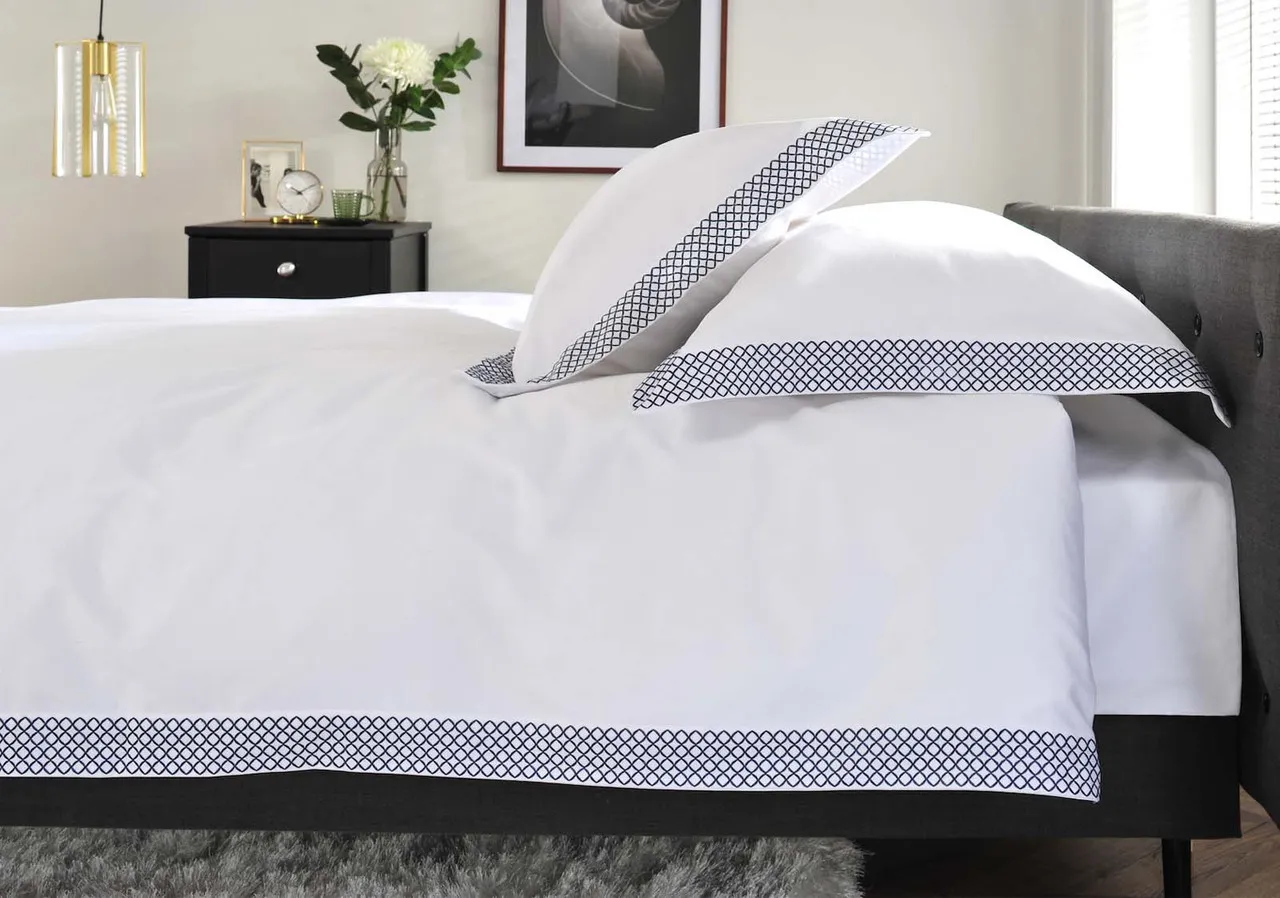 Double Bed Linen Set - Blue, Cotton