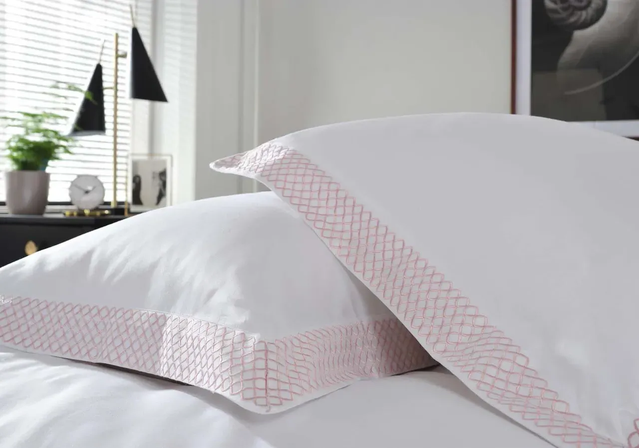 Double Bed Linen Set - Blush, Cotton
