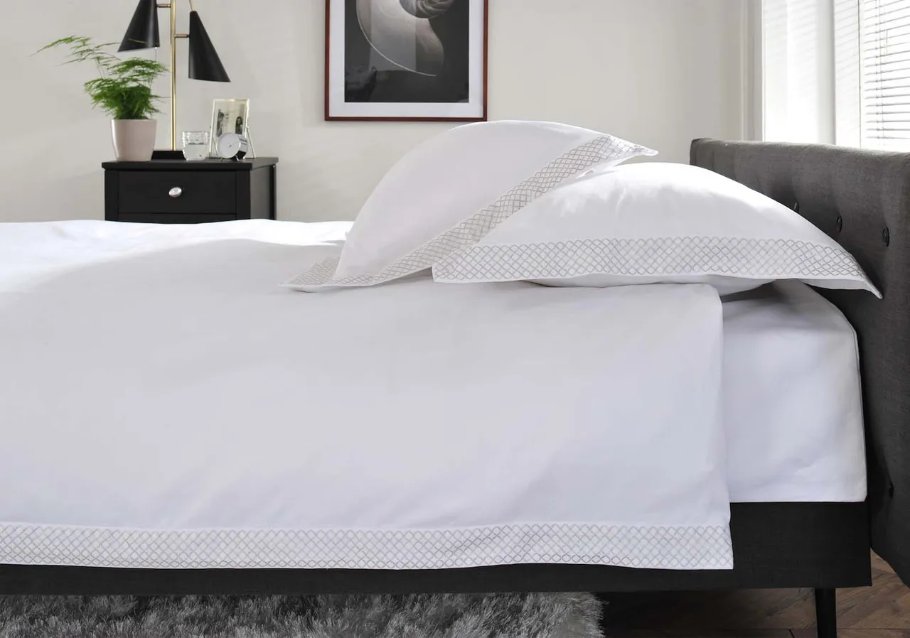Double Bed Linen Set - Silver, Cotton