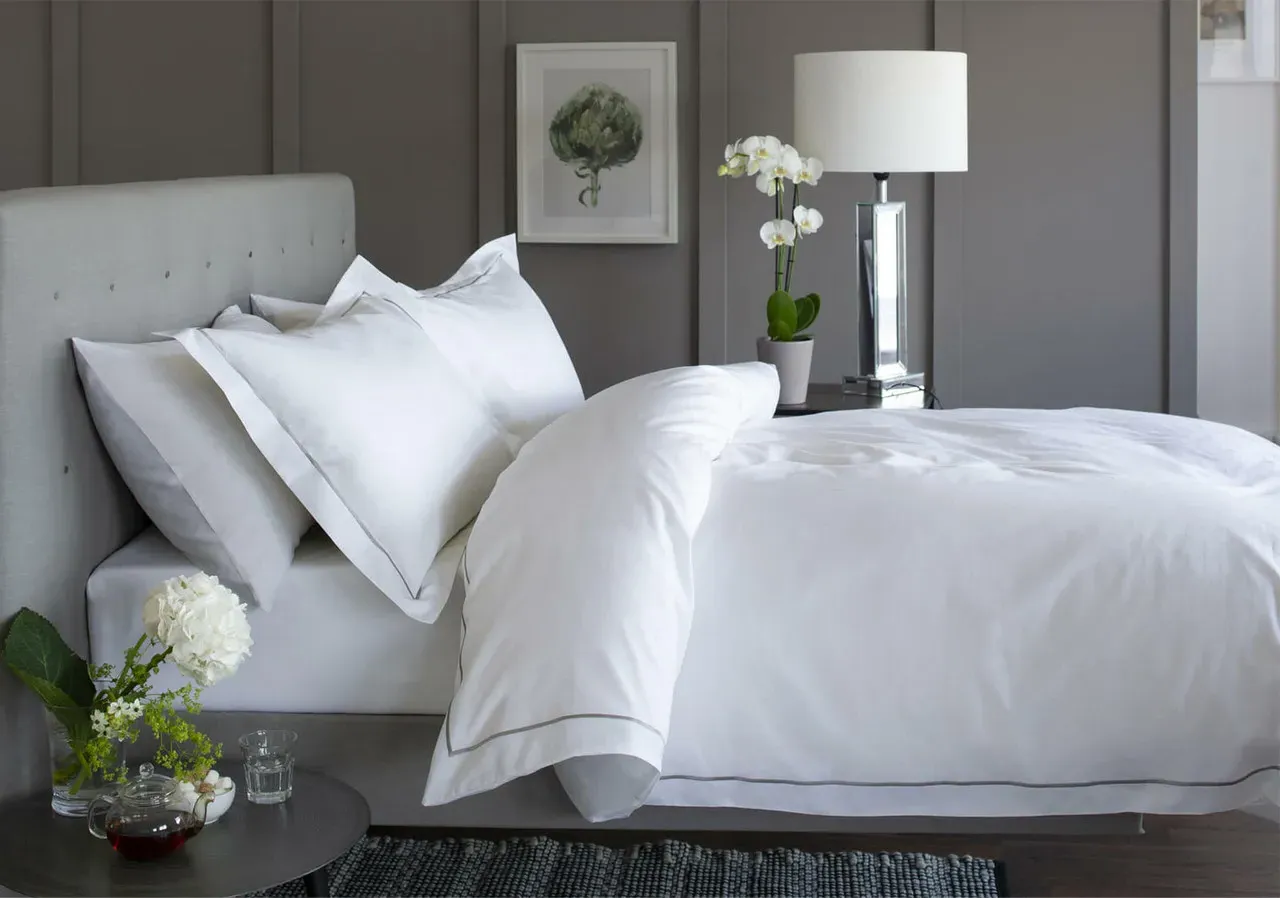 King Bed Linen Set - Silver, Cotton