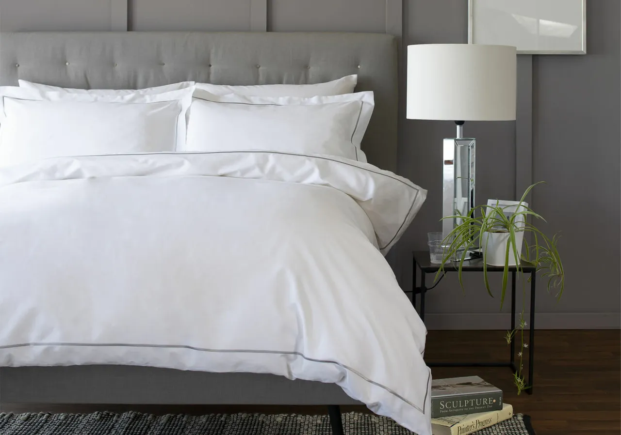 King Bed Linen Set - Silver, Cotton