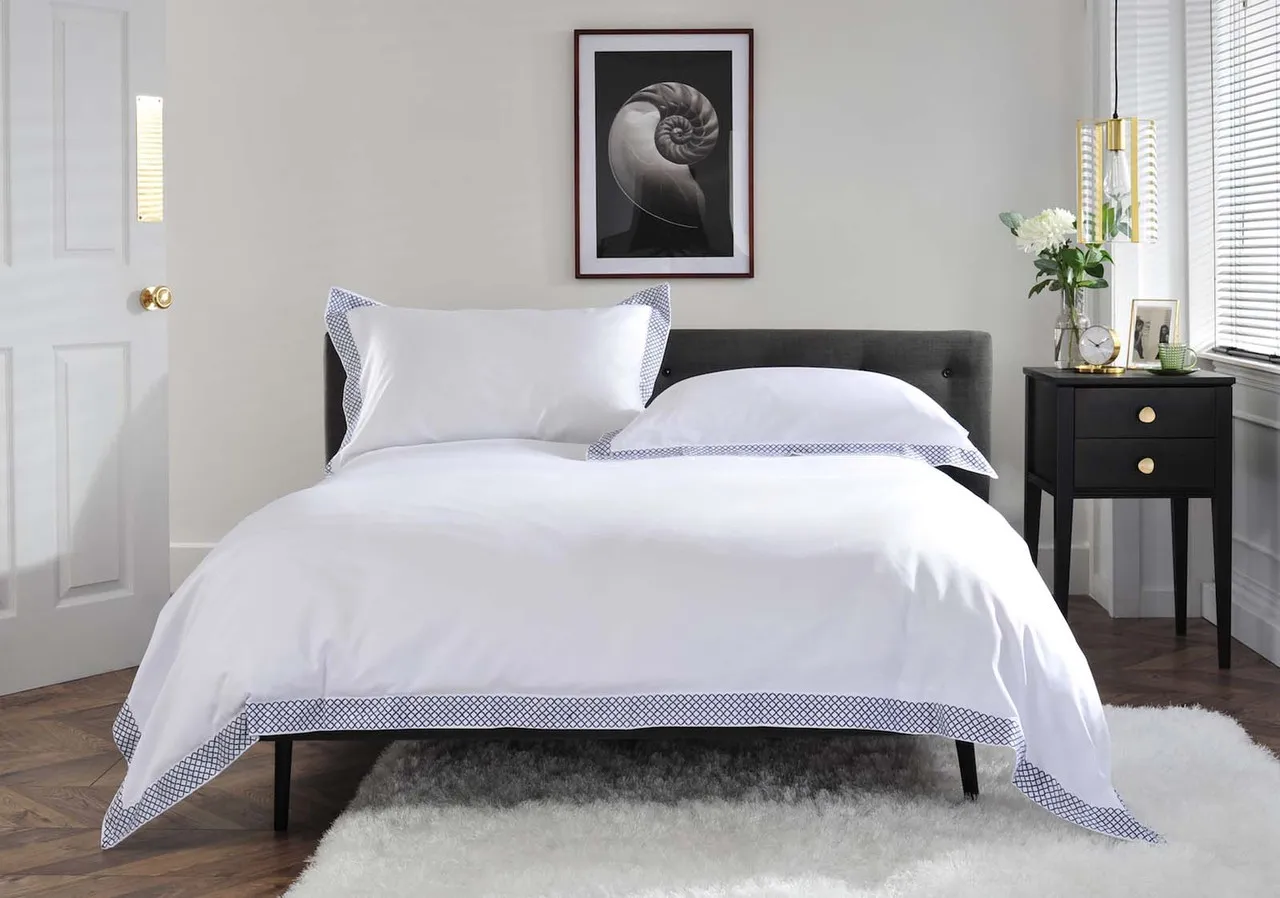 Super King Bed Linen Set - Blue, Cotton