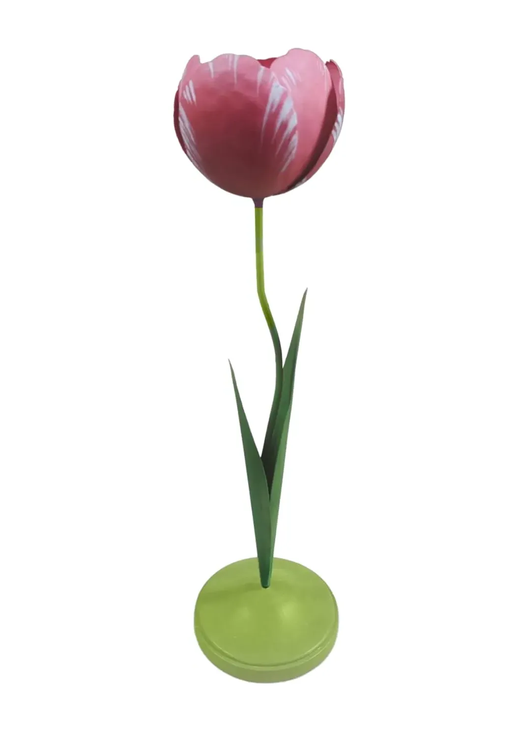 Dahlia Pink Tulip Tole Candleholder product