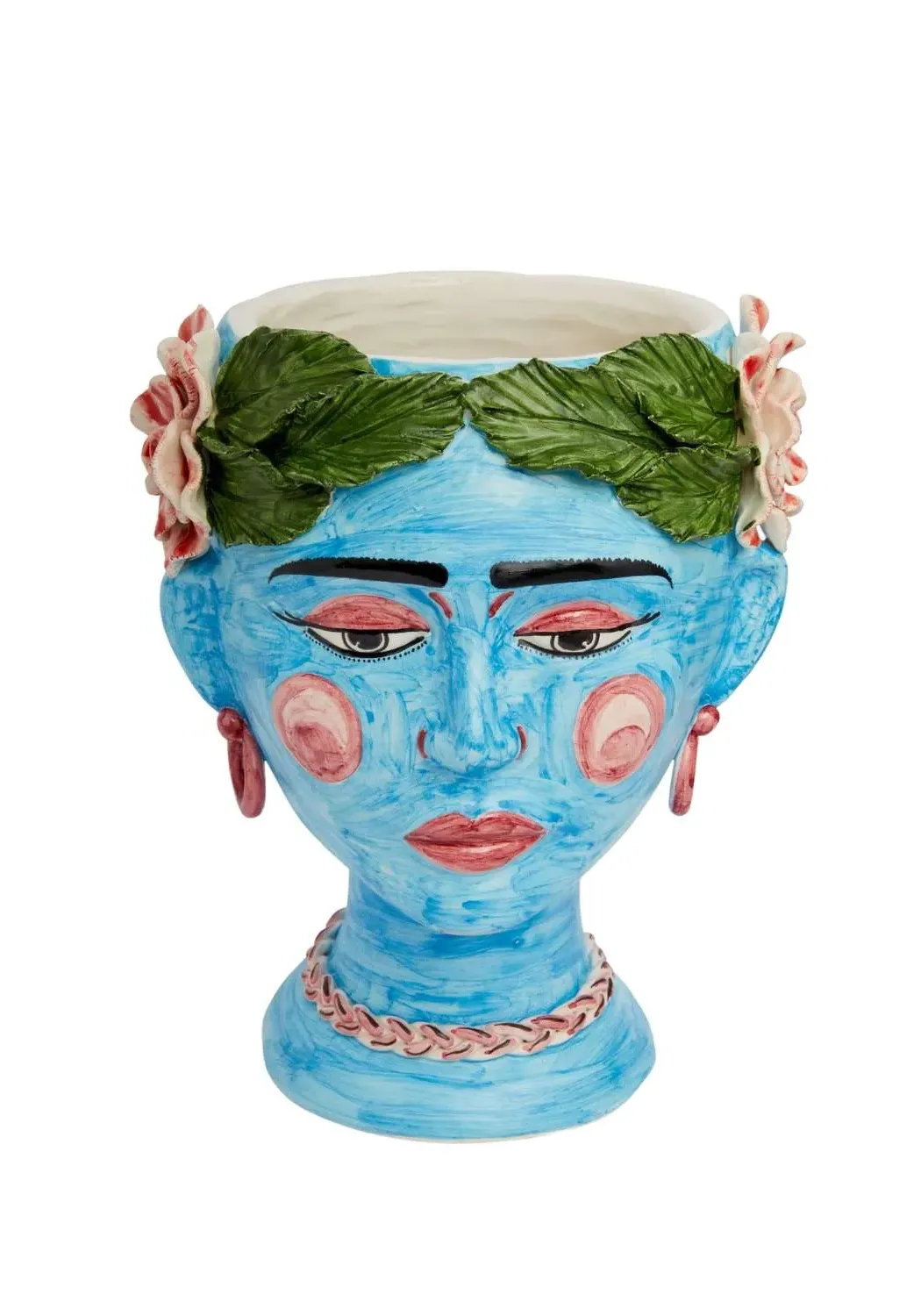 Decorative Head Bust Vase - Turquoise, Ceramic image