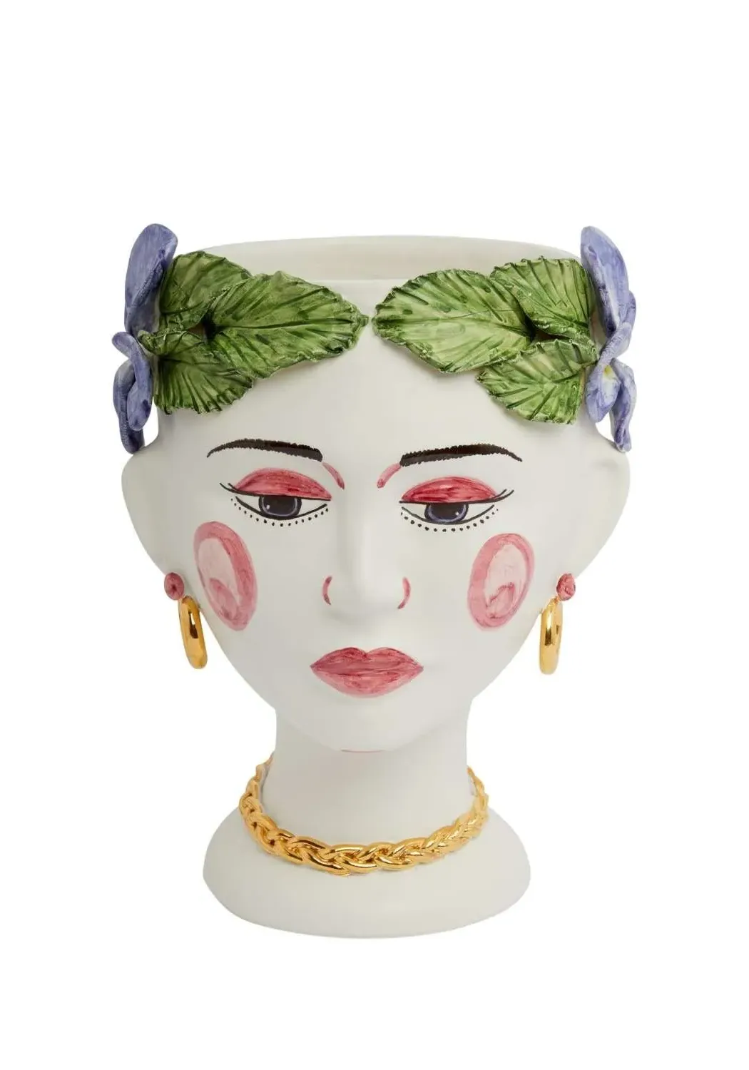 Decorative Head Bust Vase - White, Ceramic