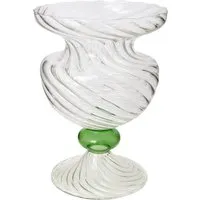 Cleo Wave Globe Vase Hand Blown - Green, Murano Glass alternate view