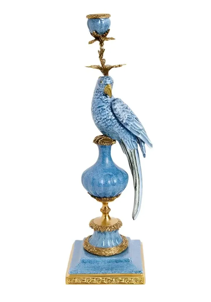 Left Parrot Candlestick - Multi, Enamelled image