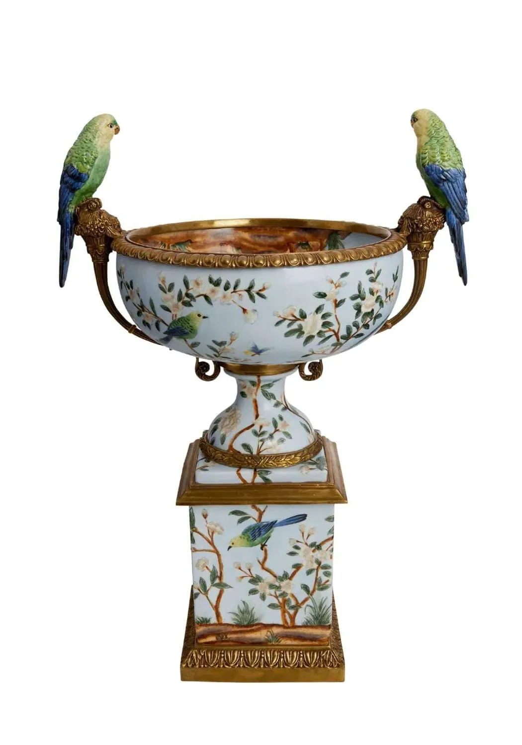 Pillar Urn with Bowl and Birds - Multi, Enamel image