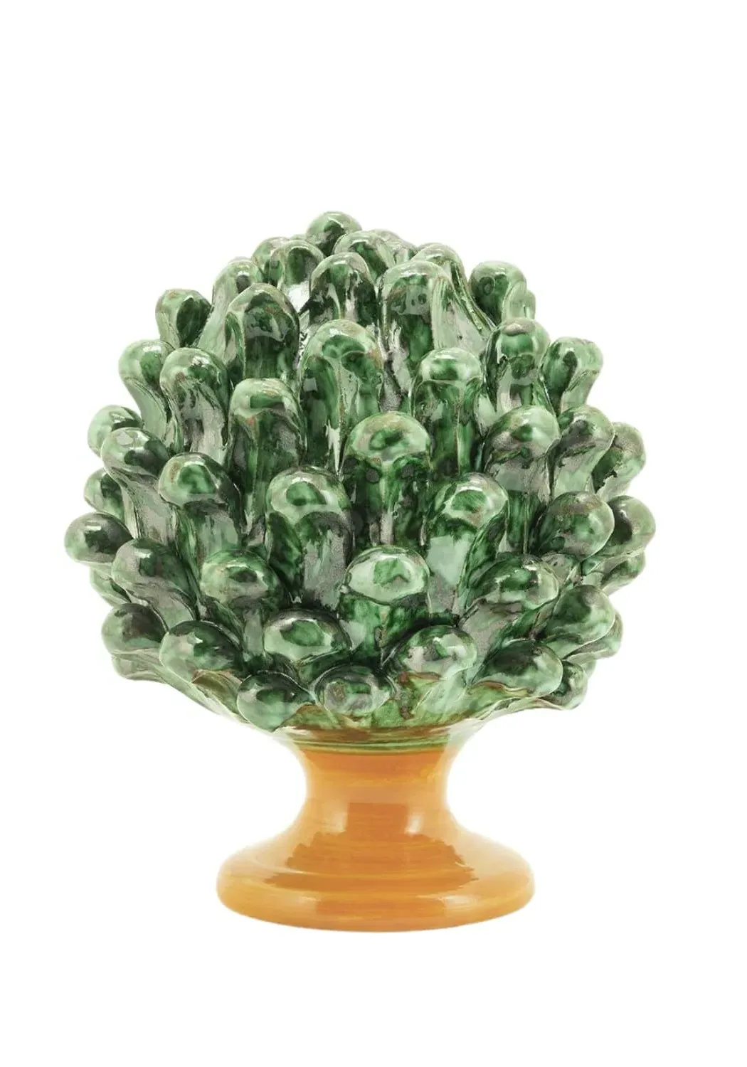 Pine Cone Decorative Sculpture - Green, Ceramic