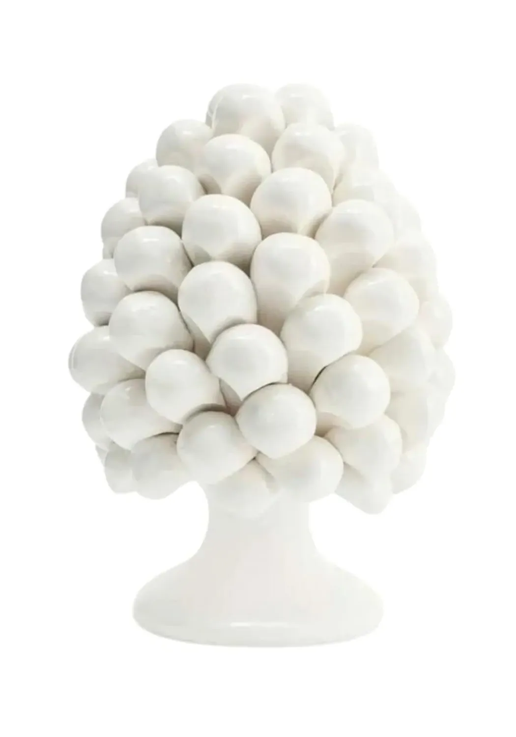 Pine Cone Decorative Sculpture - White, Ceramic image
