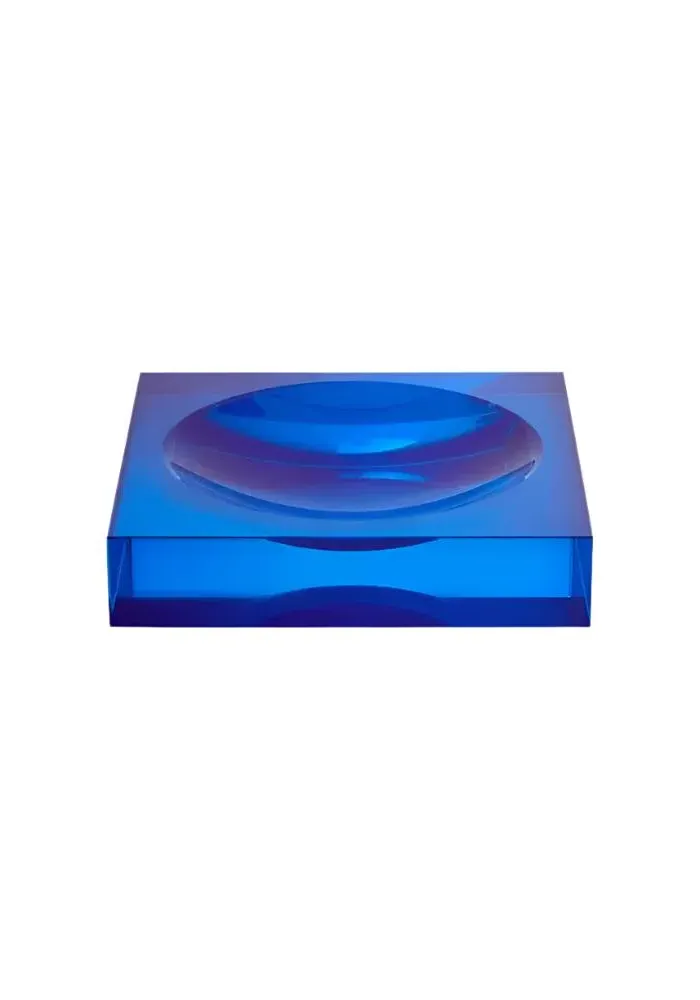 Square Trinket Tray - Blue, Glass image