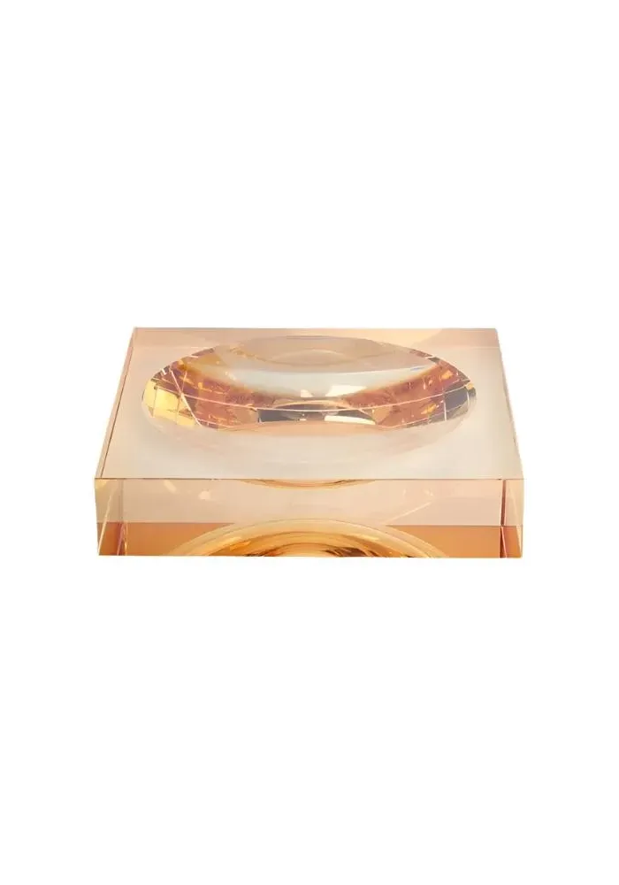 Square Trinket Tray - Brown, Glass