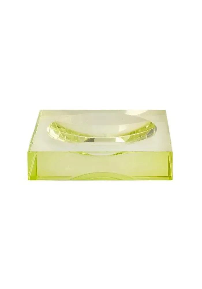 Square Trinket Tray - Yellow, Glass