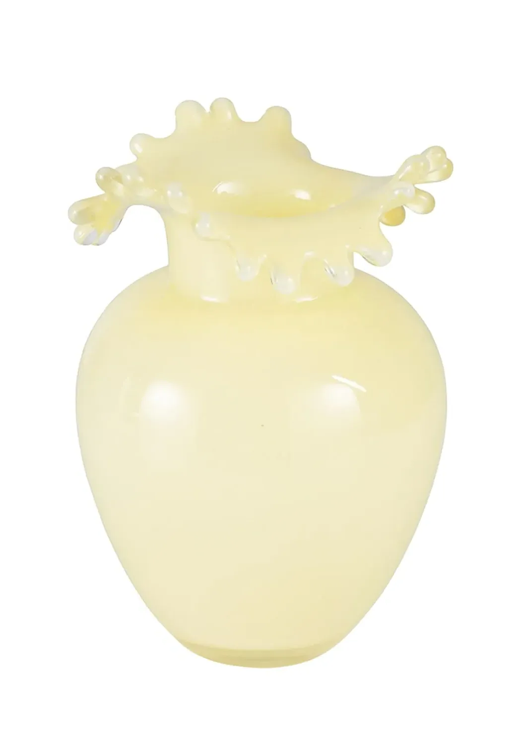 Bloom Vase with Ornate Rim - Yellow, Glass image