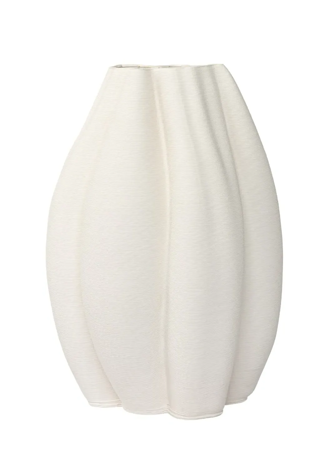 Ribbed Ceramic Vase - White image