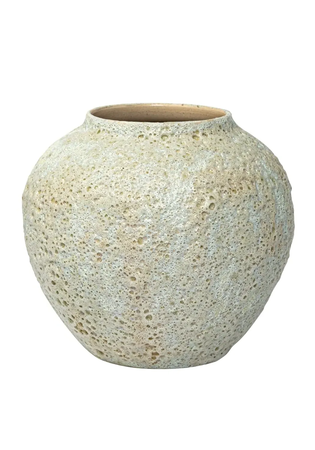 Round Decorative Vase - White, Pebbled