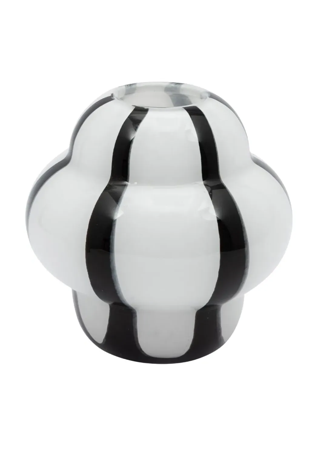 Striped Glass Vase - Black and White image