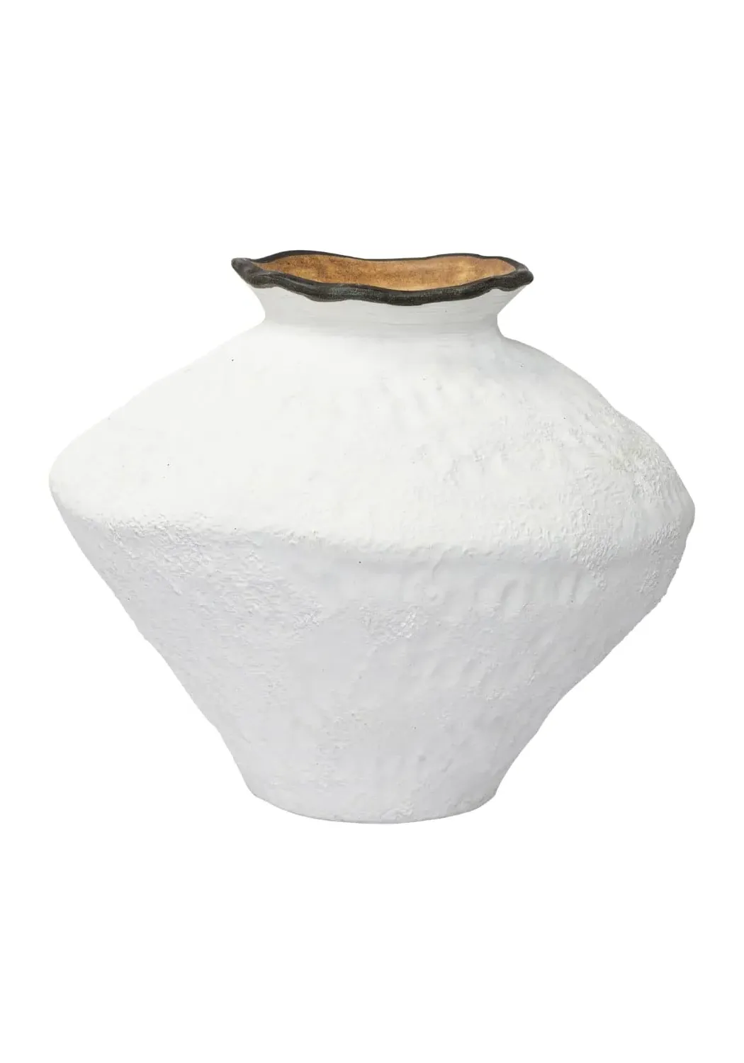 Urn Vase with Weathered Finish - White, Ceramic image