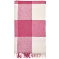 Checker Throw Blanket with Fringe - Pink, Wool alternate view