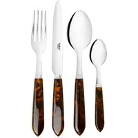 4-Piece Cutlery Set - Brown, Tortoiseshell alternate view