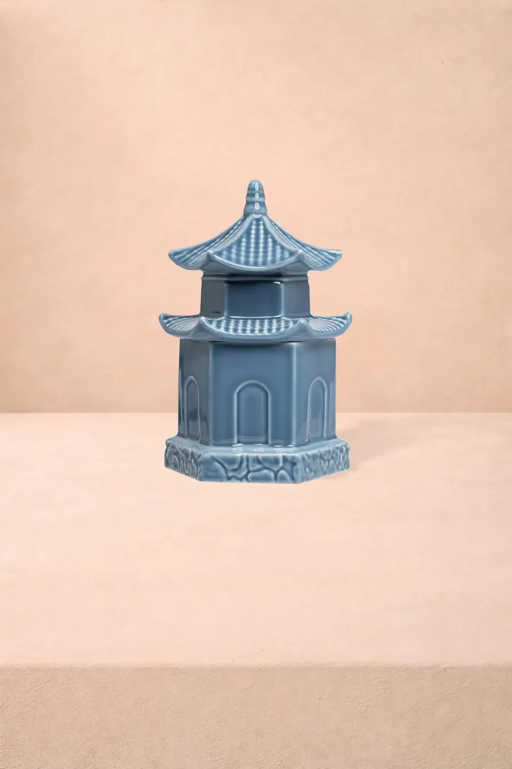 Anais Two-Tiered Temple Pagoda - Blue, Ceramic product