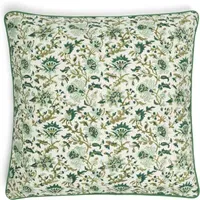 Square Cushion Cover with Jaal Pattern - Green alternate view