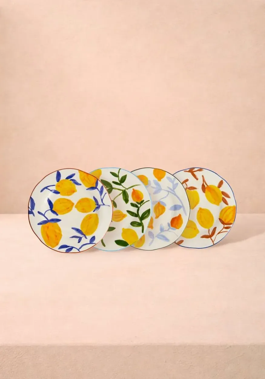 Buds in May Hand-Painted Lunch Plates Set of 4 - Multi product