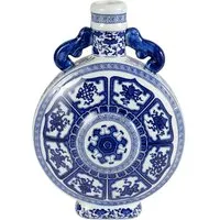 Cara Imperial Medallion Vase - Blue, White Porcelain alternate view
